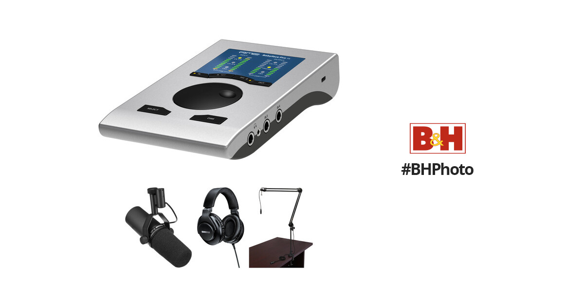 RME Babyface Pro FS Podcast Bundle with Shure SM7B, Headphones, and  Broadcast Boom Arm