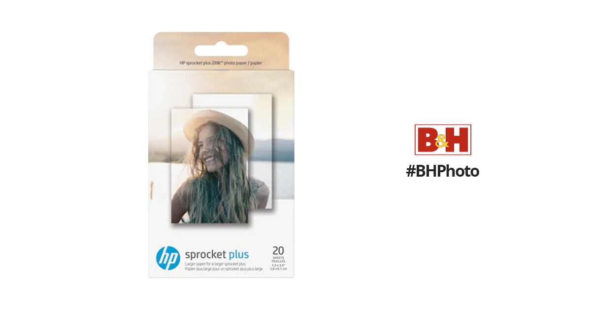 HP Sprocket 2.3 x 3.4 Premium Zink Sticky Back Photo Paper 20 Sheets  191628260430