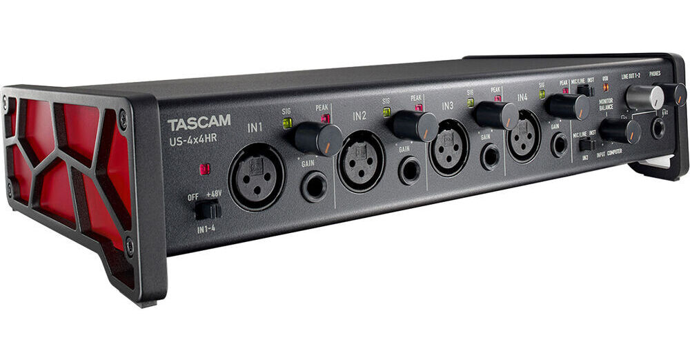 TASCAM US-4x4HR USB-C Audio/MIDI Interface US-4X4HR B&H Photo