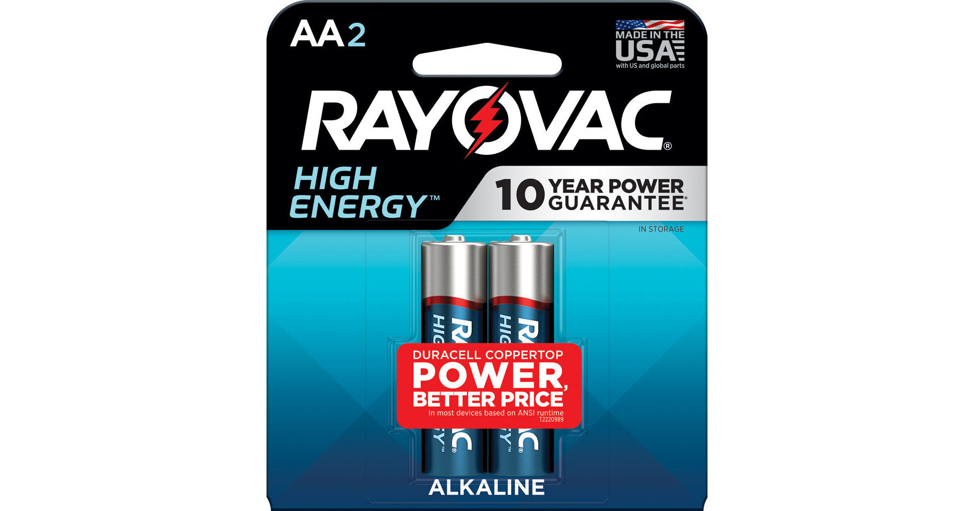 RAYOVAC HighEnergy Alkaline AA Batteries (2Pack) 8152K B&H