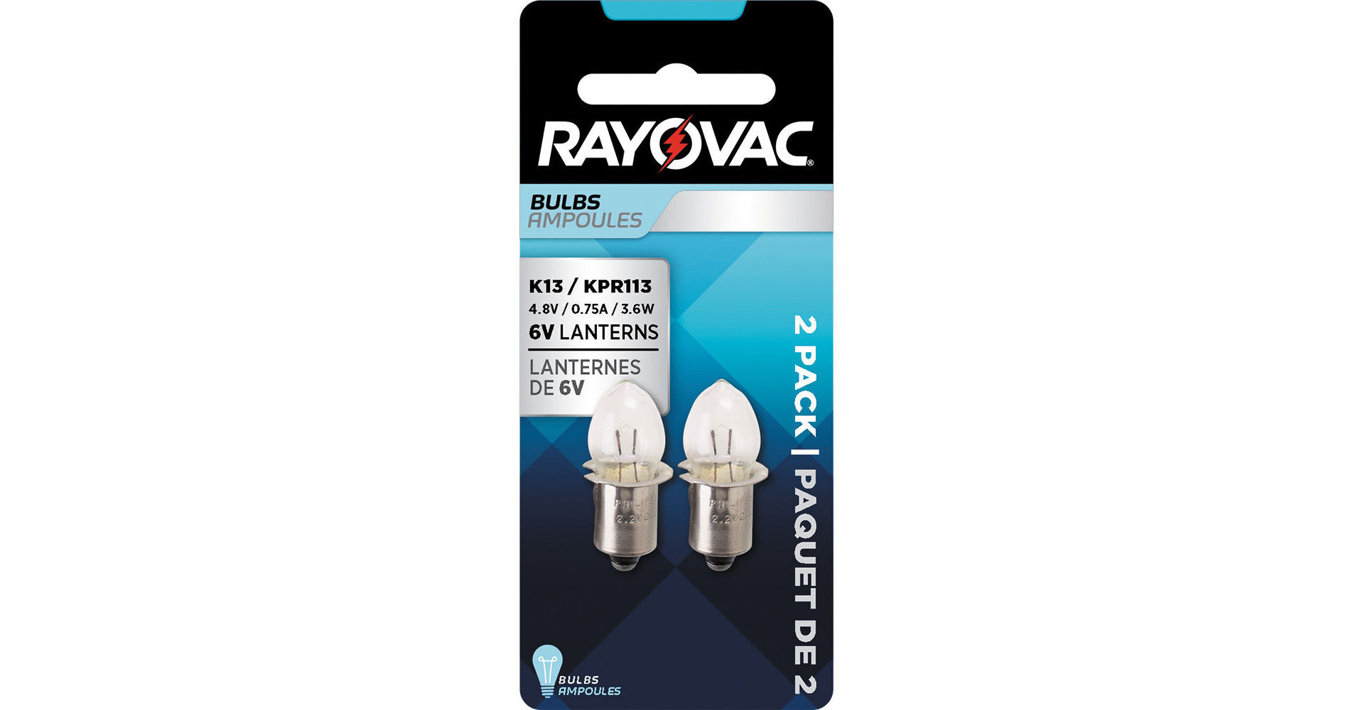 RAYOVAC K13 Krypton 6V Bulb for 4Cell Flashlight & 6V K132TE