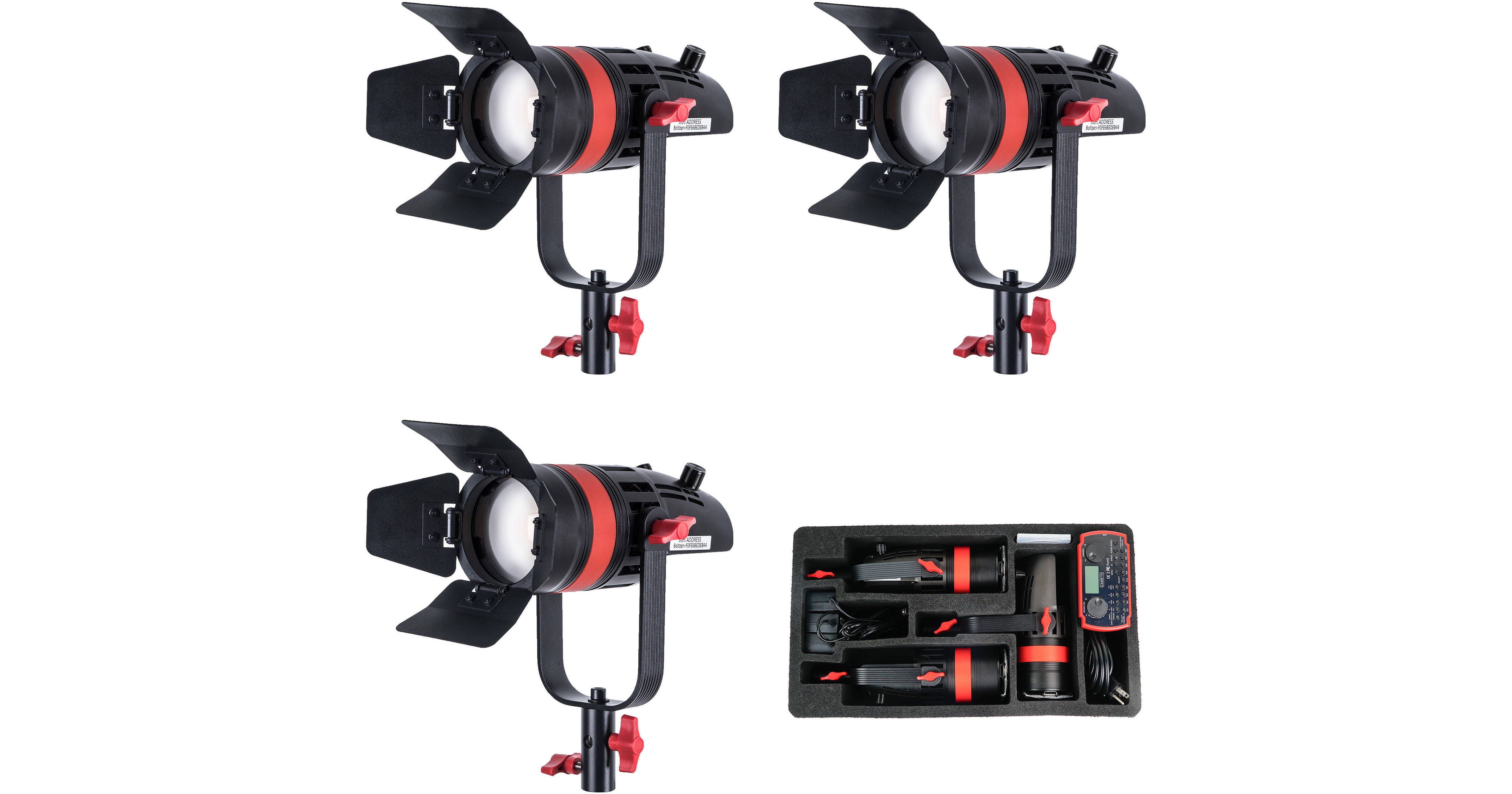 CAME-TV Q-55W Boltzen 55W Mark II Daylight Fresnel 3-Light Travel Kit