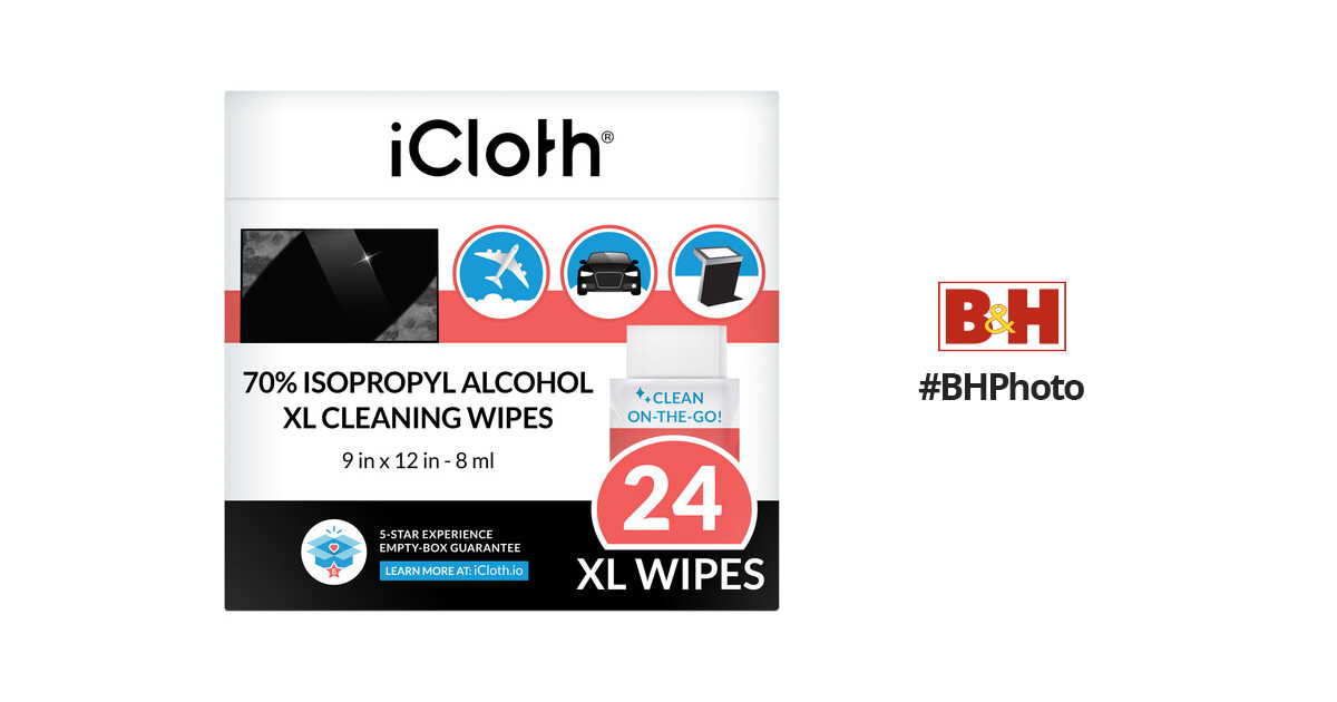  ICHICXL70IPA24  iCloth 70% Isopropyl Alcohol Cleaning Wipes -  Extra Large - 24 Pack