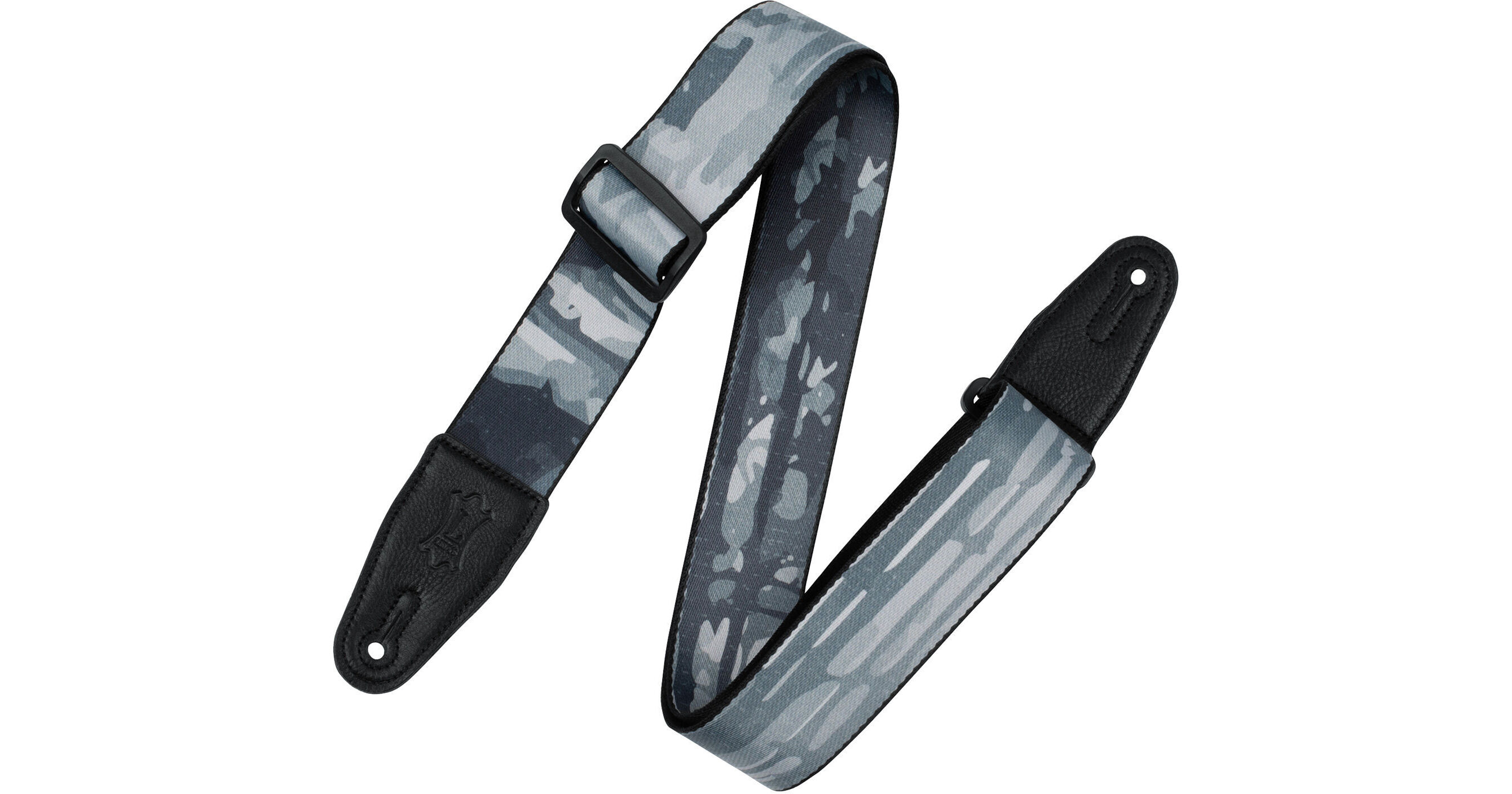 2 Guitar Strap, Grey Abstract Faux Fur