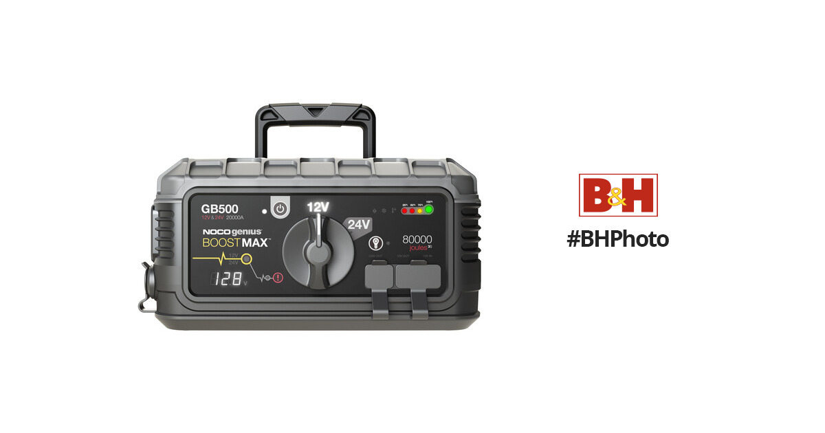 NOCO Boost Max 500+ 6250-Amp 12/24V Jump Starter GB500 B&H Photo