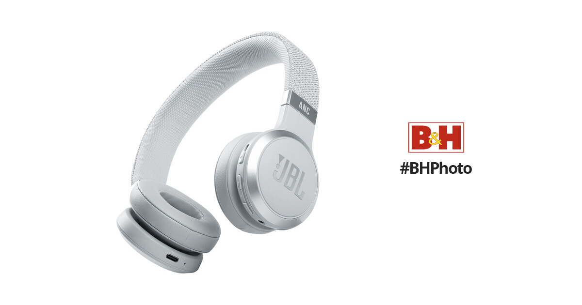 JBL Live 460NC - Wireless On-Ear Noise Cancelling Headphones with Long  Battery Life and Voice Assistant Control - White, Medium