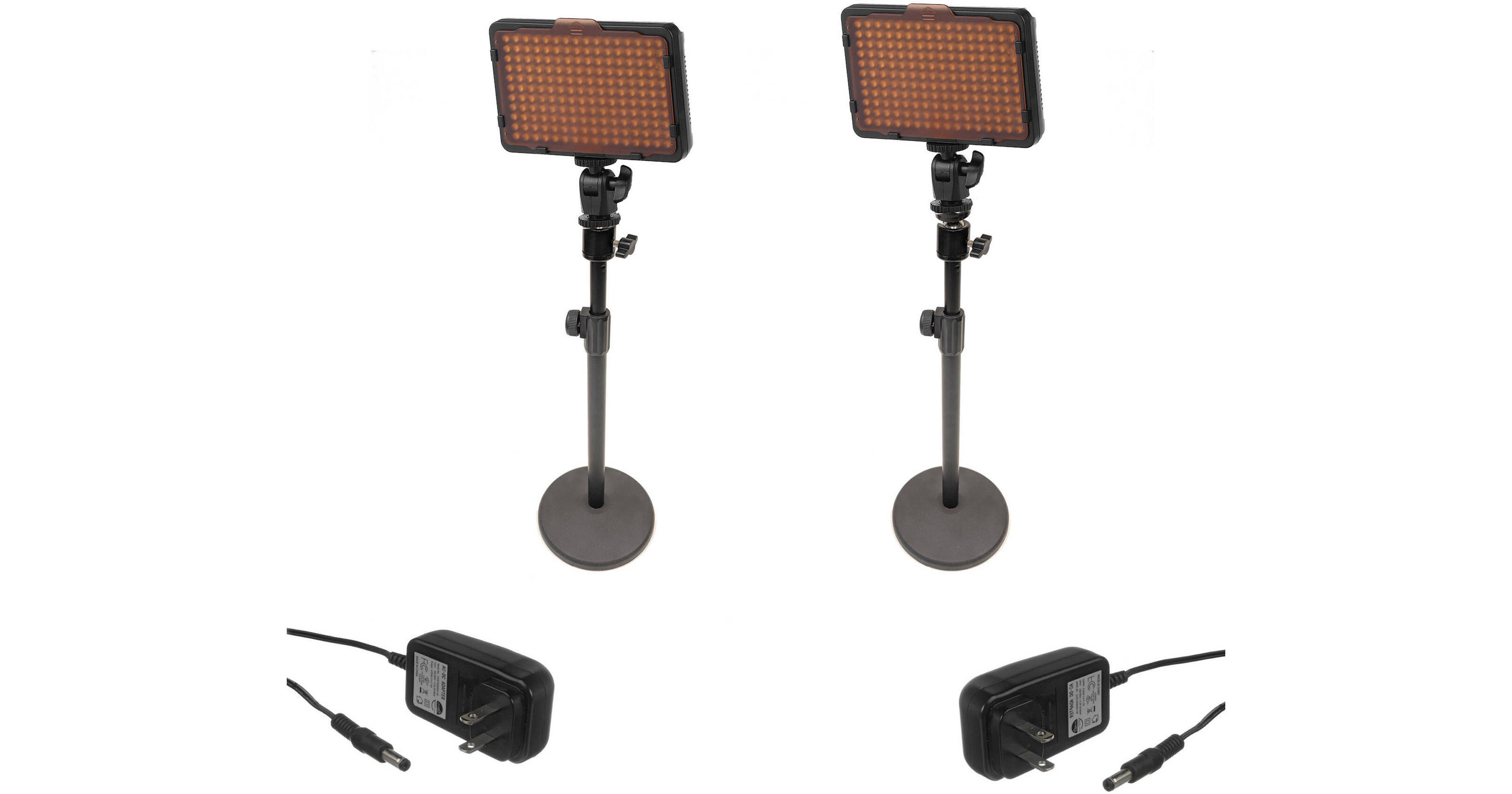 Bescor WAFFLE 2Light Kit with Tabletop Stands WAFFLESTREAM2 B&H