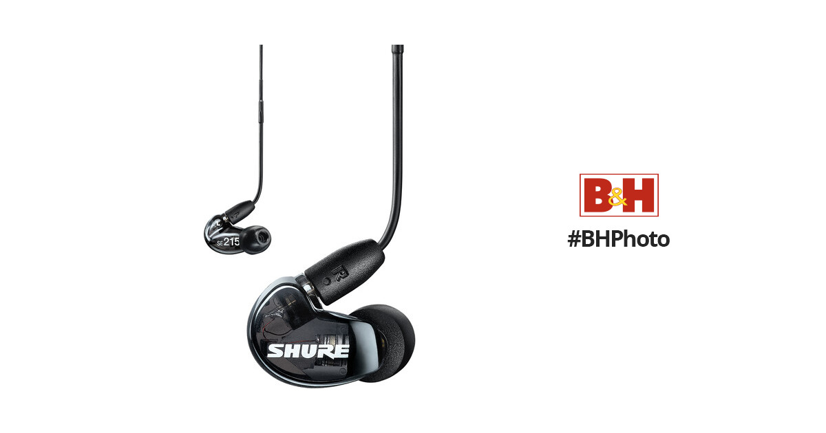 Shure SE215 PRO Wired Earbuds, Black (SE215-K) & RMCE-UNI Universal  Communication Cable for Detachable SE Sound Isolating Earphones