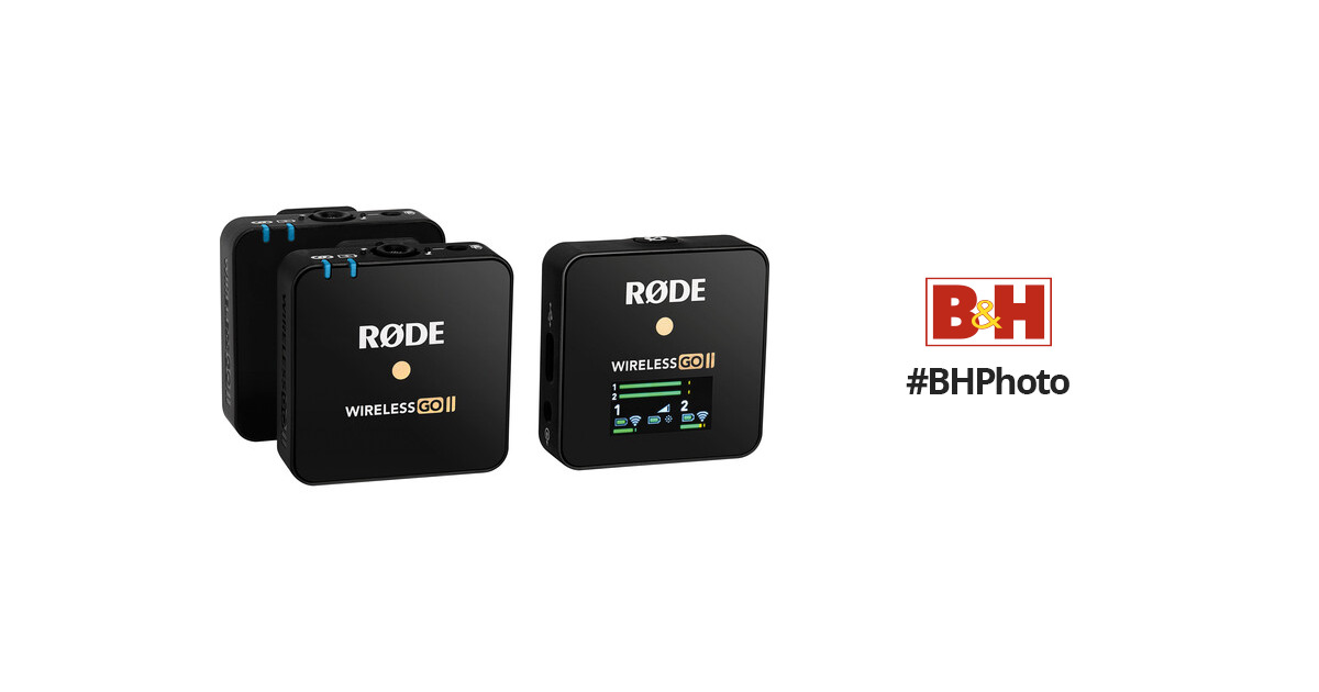 RODE Wireless GO II 2-Person Compact Digital Wireless Microphone  System/Recorder (2.4 GHz, Black)