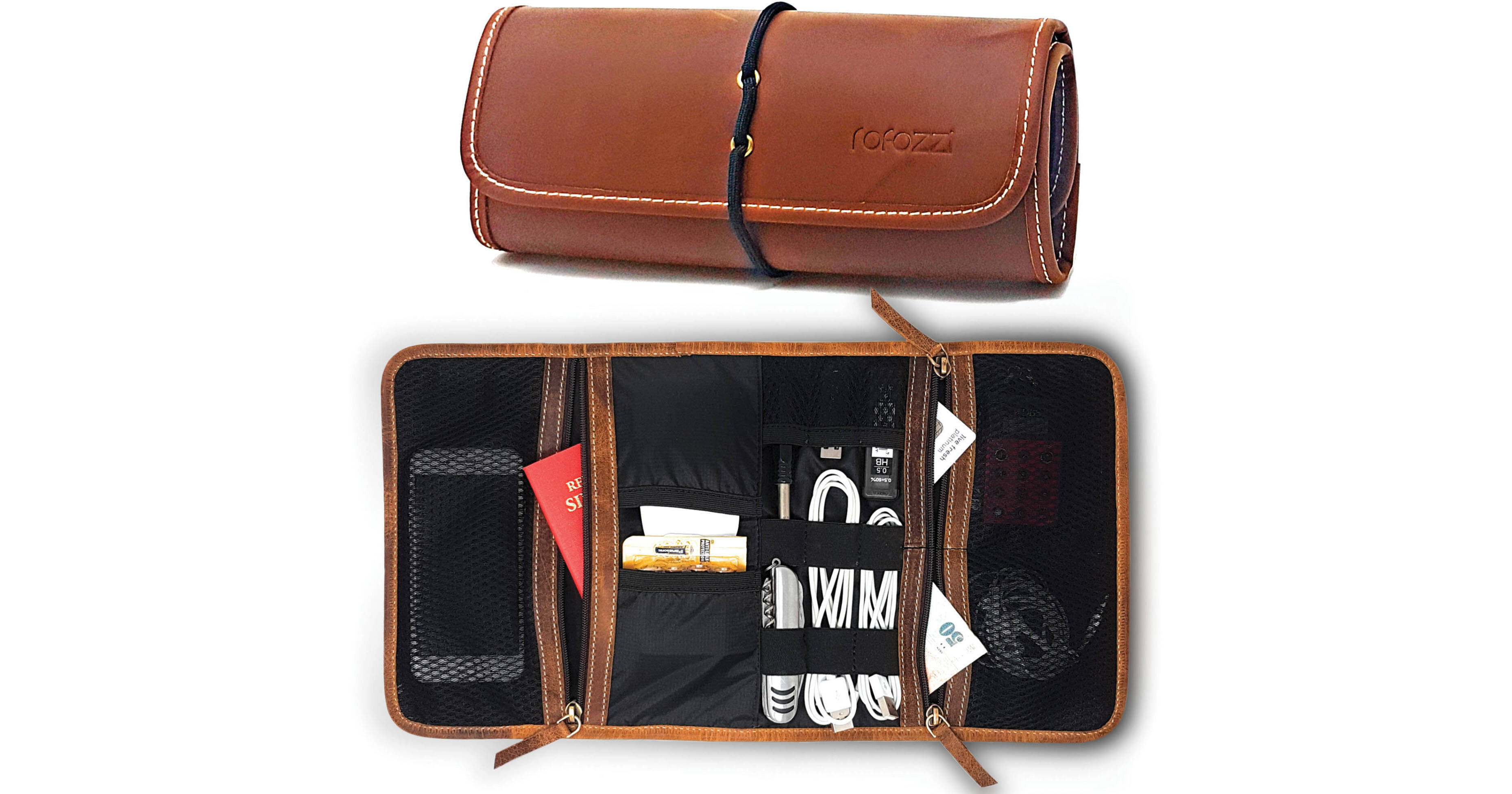 Leather electronics online organizer