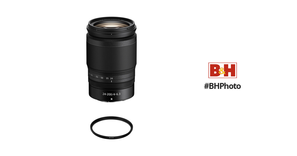 NIKKOR with B&H Nikon UV Lens f/4-6.3 Kit Filter VR 24-200mm Z