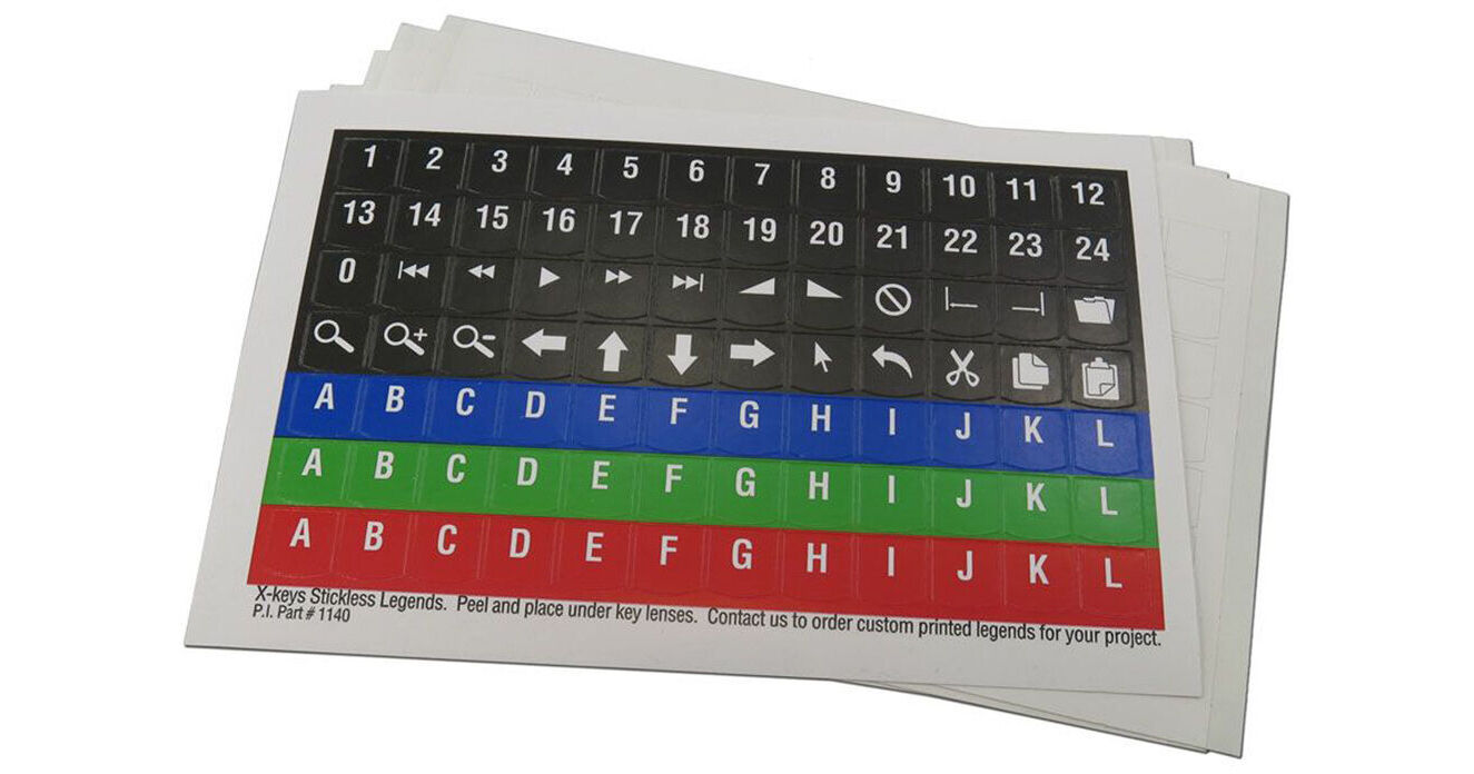 Xkeys Printed Legend Sheet (5Pack) XKA1140R B&H Photo Video