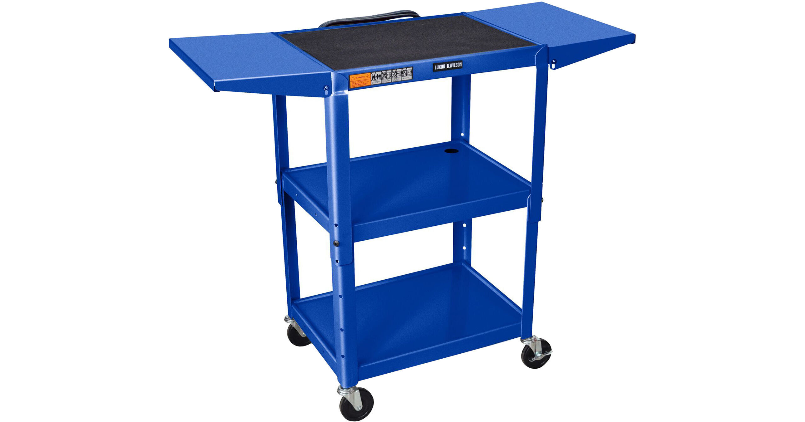 Luxor AdjustableHeight Steel Utility Cart with Drop AVJ42DLRB