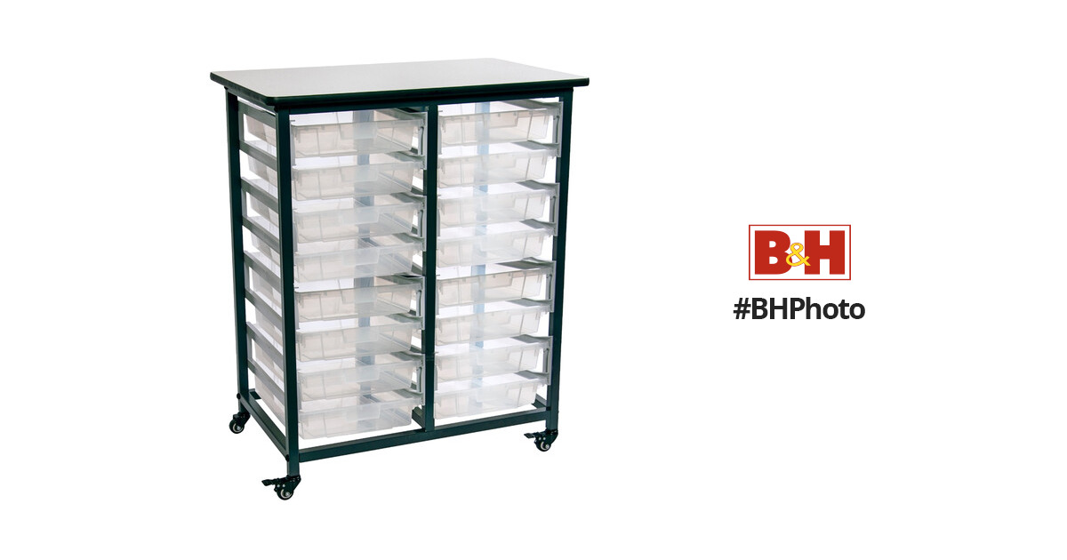 Buy Mobile Bin Storage Unit, Double Row with Large Clear Bins