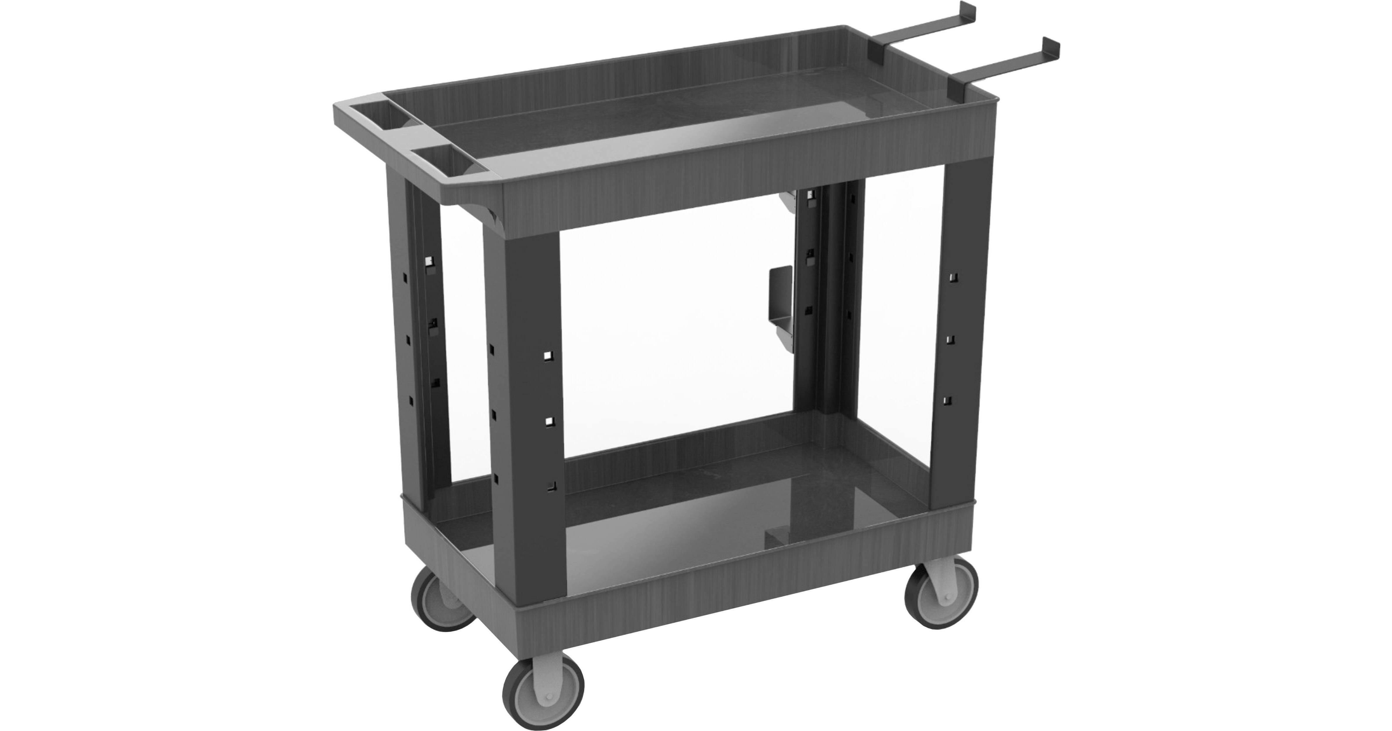 Luxor 32x18" HeavyDuty Industrial Cart w/Two EC11NDUSTB B&H