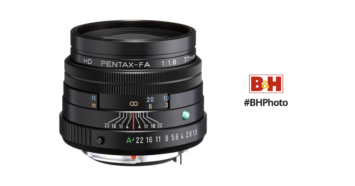 f/1.8 Photo 77mm Pentax Limited (Black) Pentax-FA 27880 B&H HD