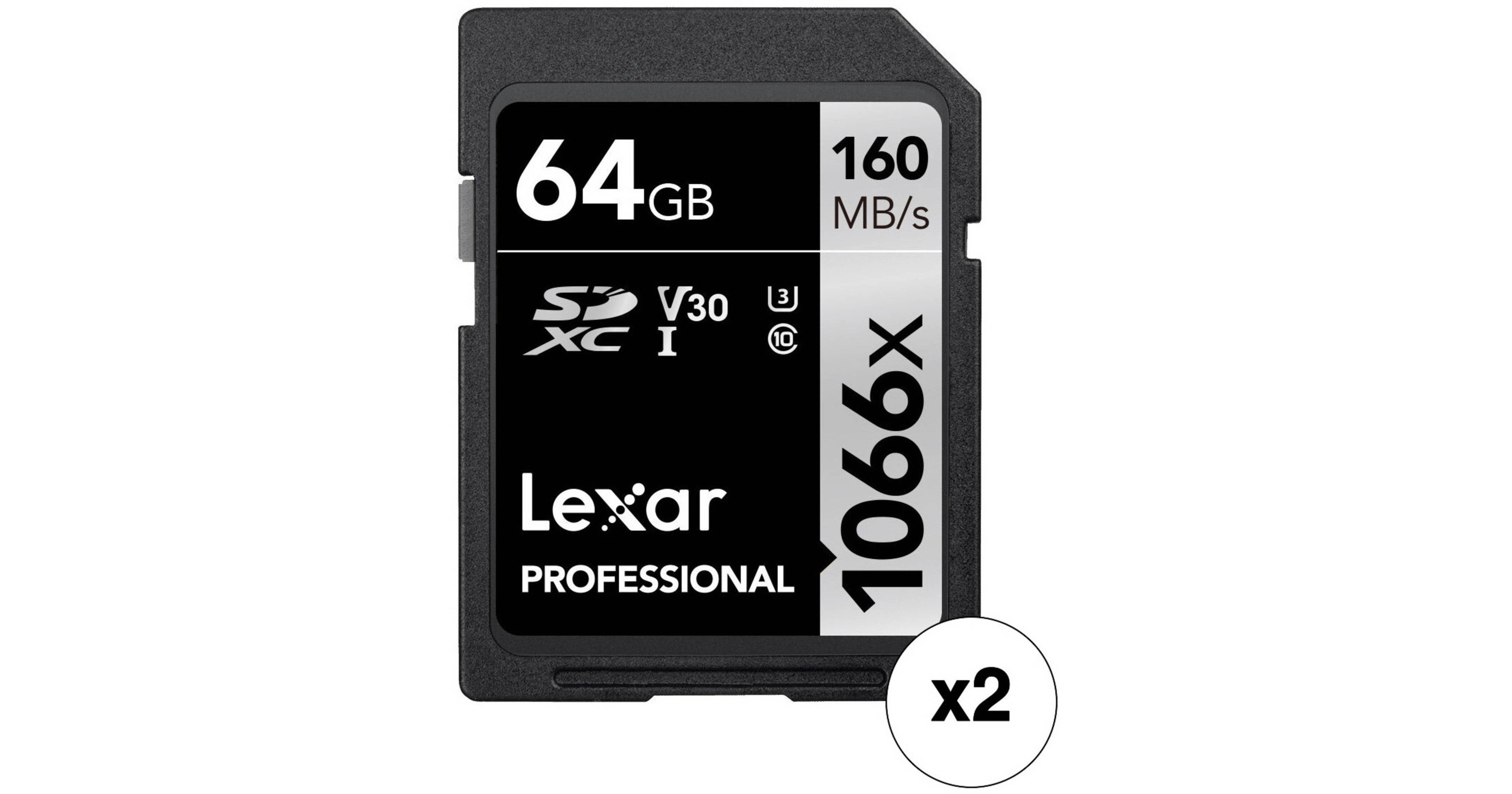 Lexar 64GB Professional 1066x UHSI SDXC Memory Card (SILVER