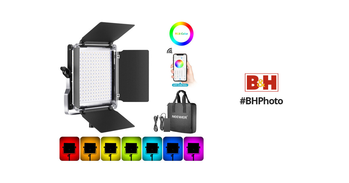  Neewer 480 RGB Led Light with APP Control Metal Shell for  Photography : Electronics
