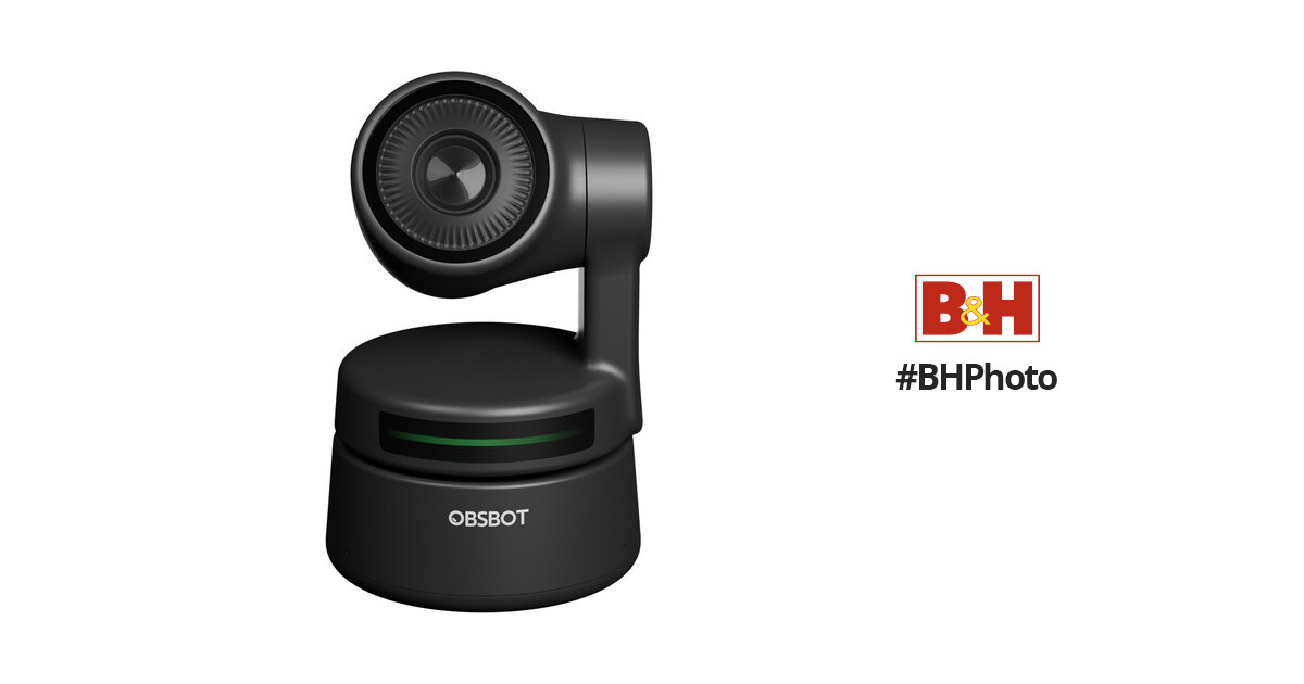 OBSBOT Tiny AI-Powered PTZ Webcam (Black)