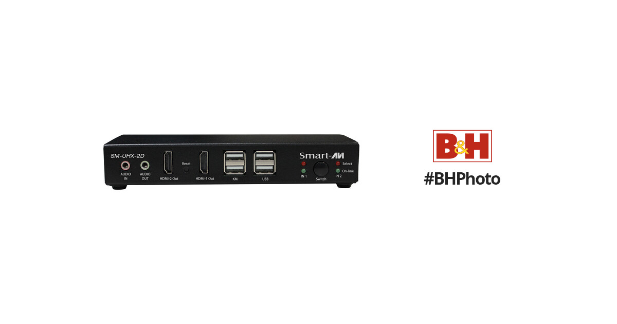 Smart-AVI SM-UHX-2D 2-Port Dual-Head KVM Switch SM-UHX-2D B&H