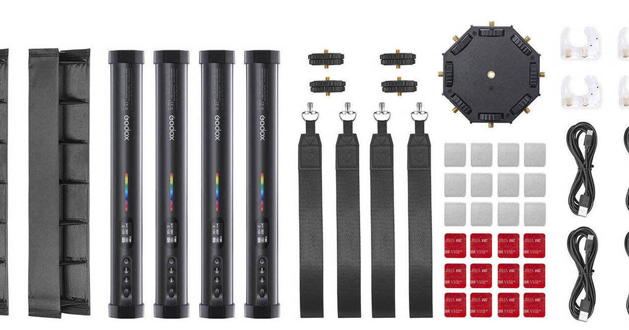 Kit 4 Lámparas GODOX TL30-K4 Tubo Led RGB Portátil