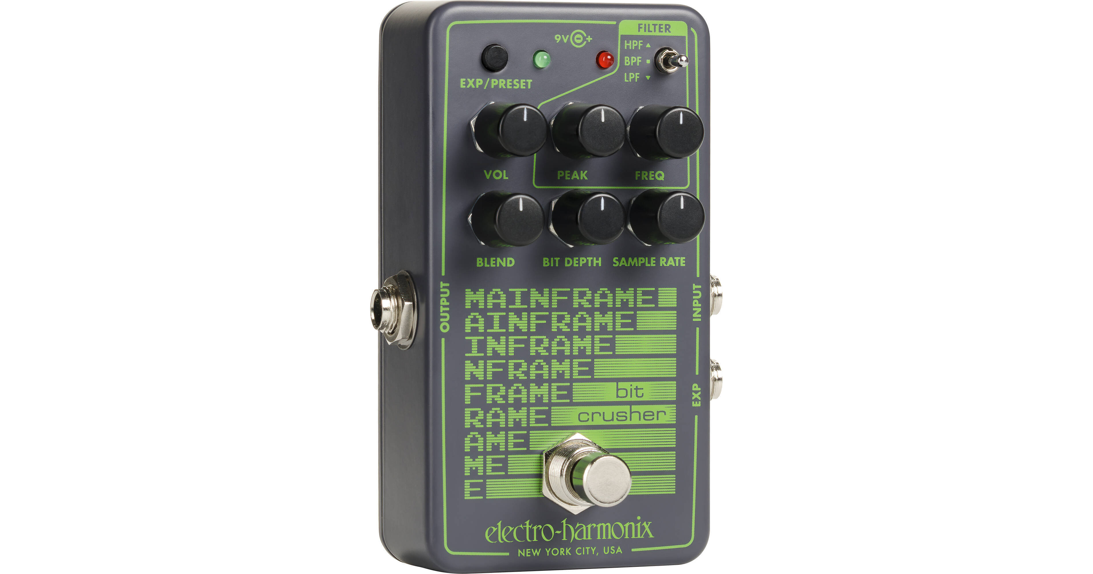 Electro-Harmonix Mainframe Bit Crusher Effects Pedal with Power Supply