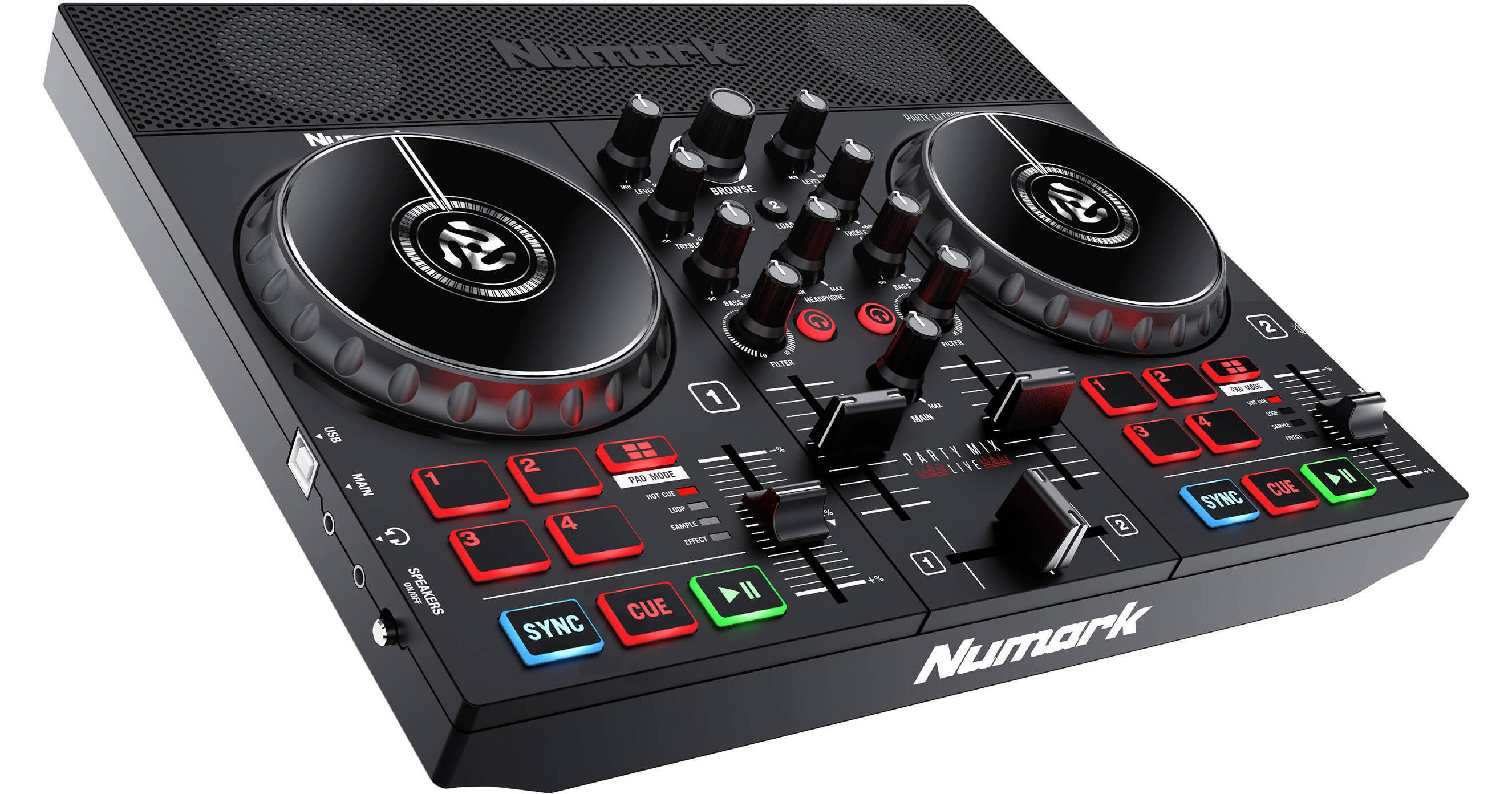 Numark Party Mix II DJ Controller with Built-In Light Show and Speakers