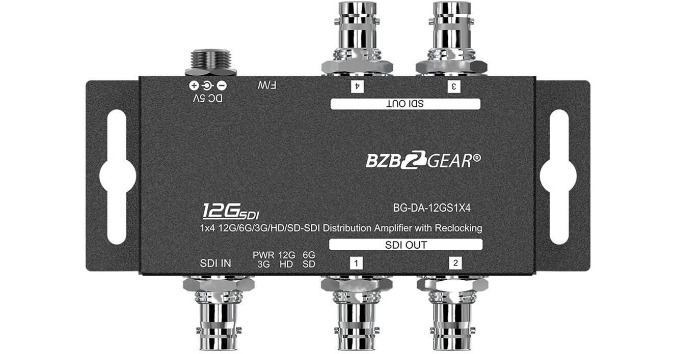 BZBGEAR 12G-SDI 1x4 Splitter/Distribution Amplifier