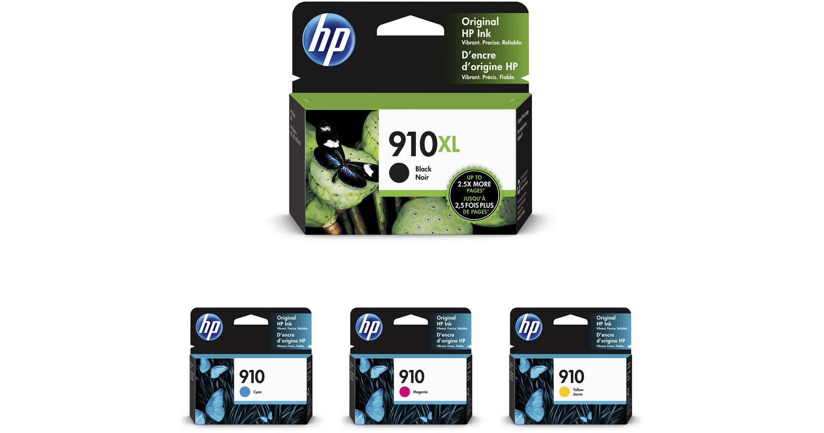 HP 910XL Black And 910 Cyan, Magenta & Yellow Ink Set B&H Photo