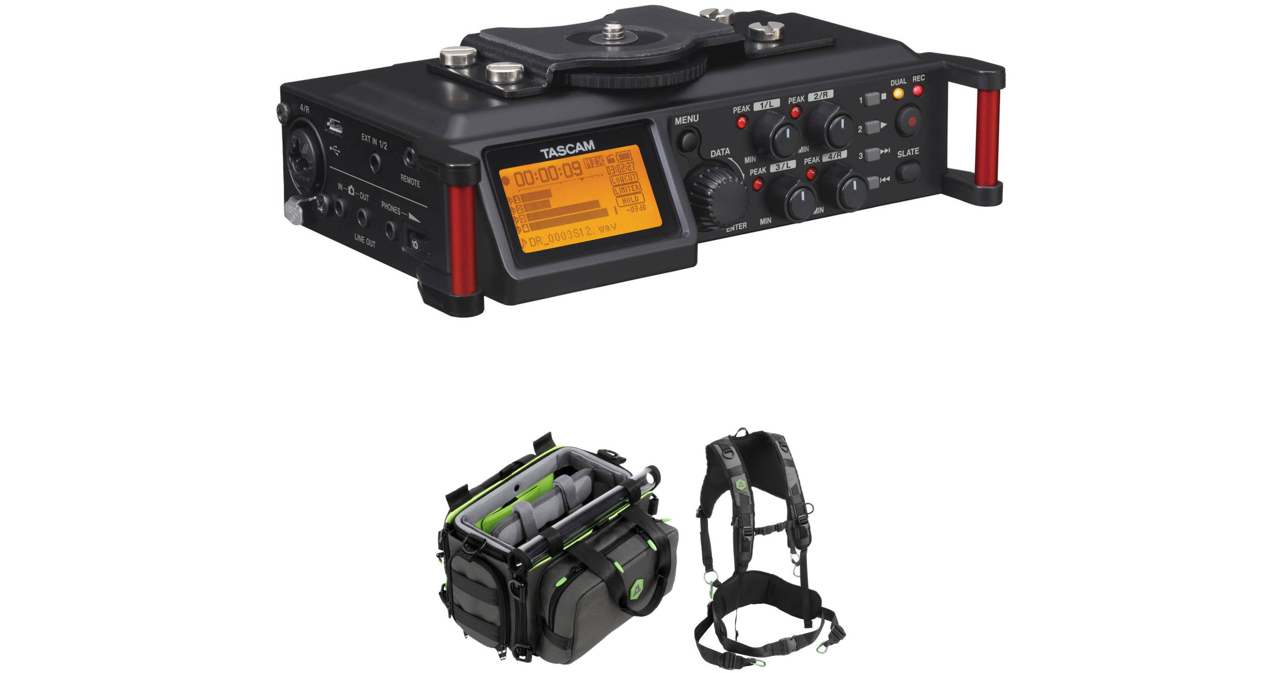 TASCAM DR70D 6Input / 4Track Multitrack Field Recorder Kit