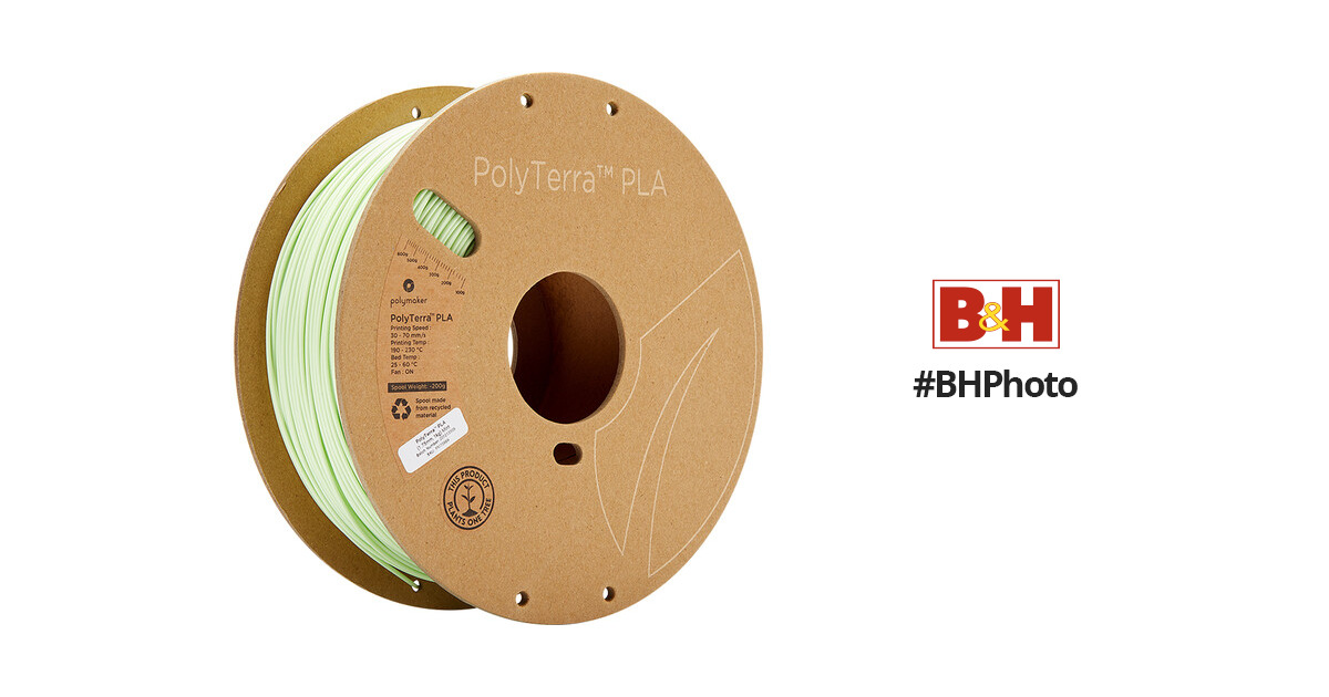 Polymaker 1.75mm PolyTerra PLA Filament (1kg, Mint) PM70869 B&H
