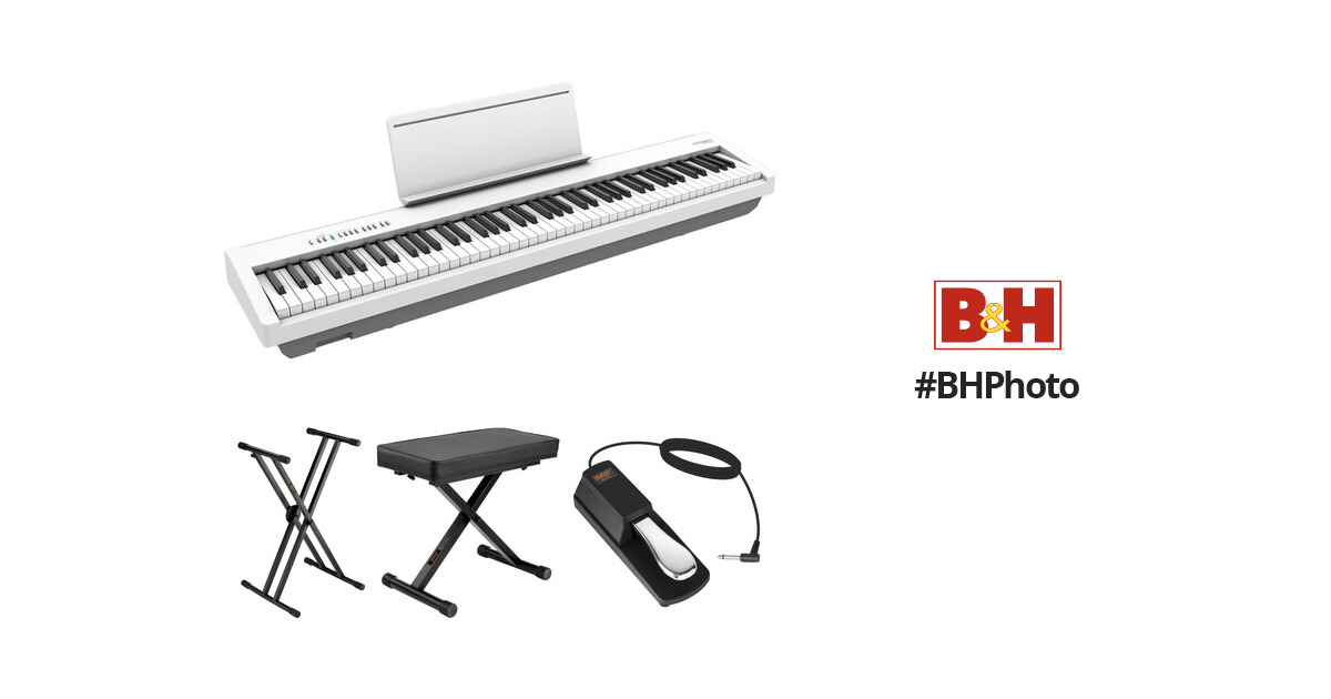 Roland FP-30X Value Bundle with Digital Piano, X-Stand, Pedal, and X-Bench  (White)