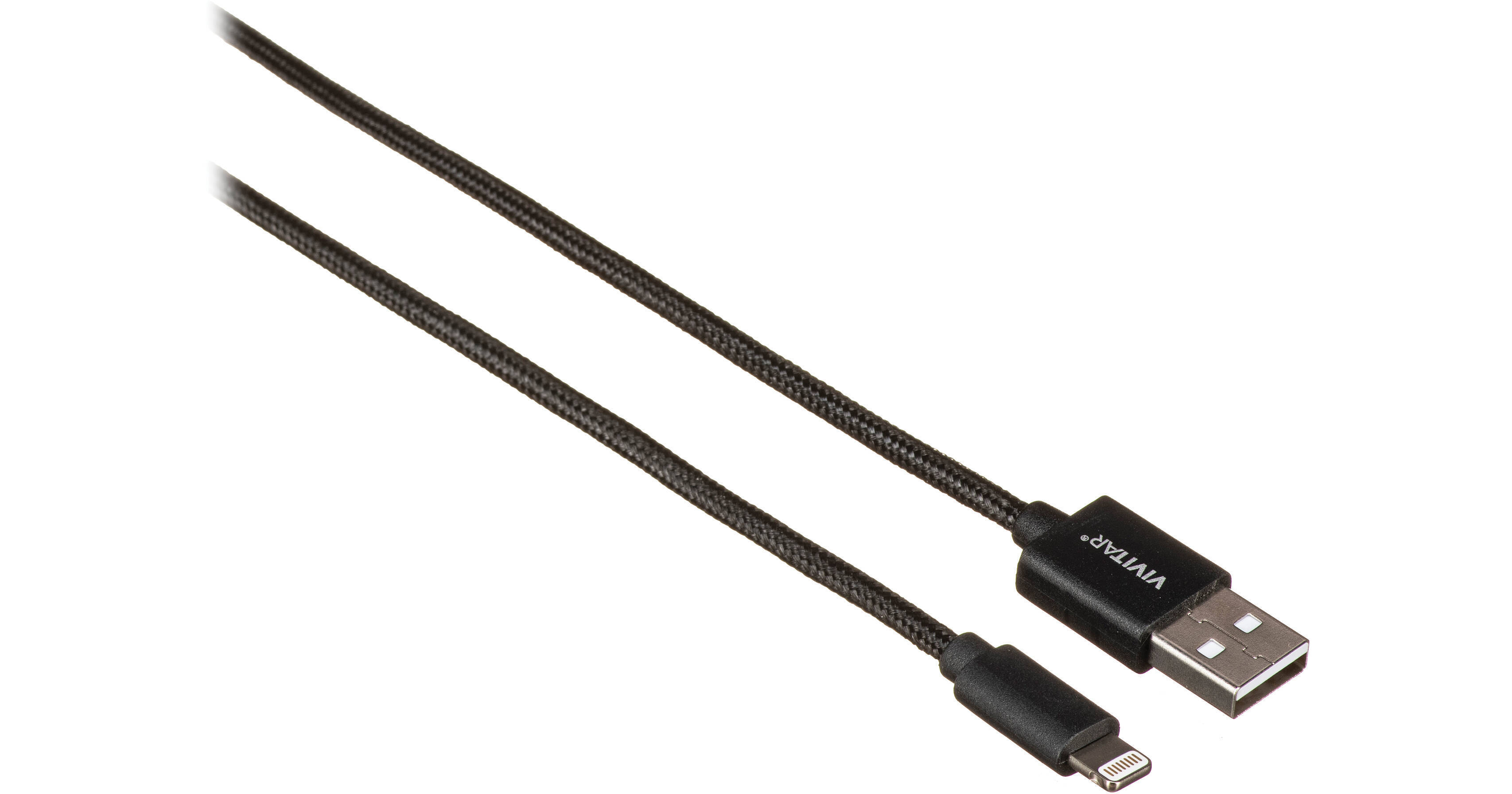 Vivitar USB TypeA to Lightning Cable (Black, 3')