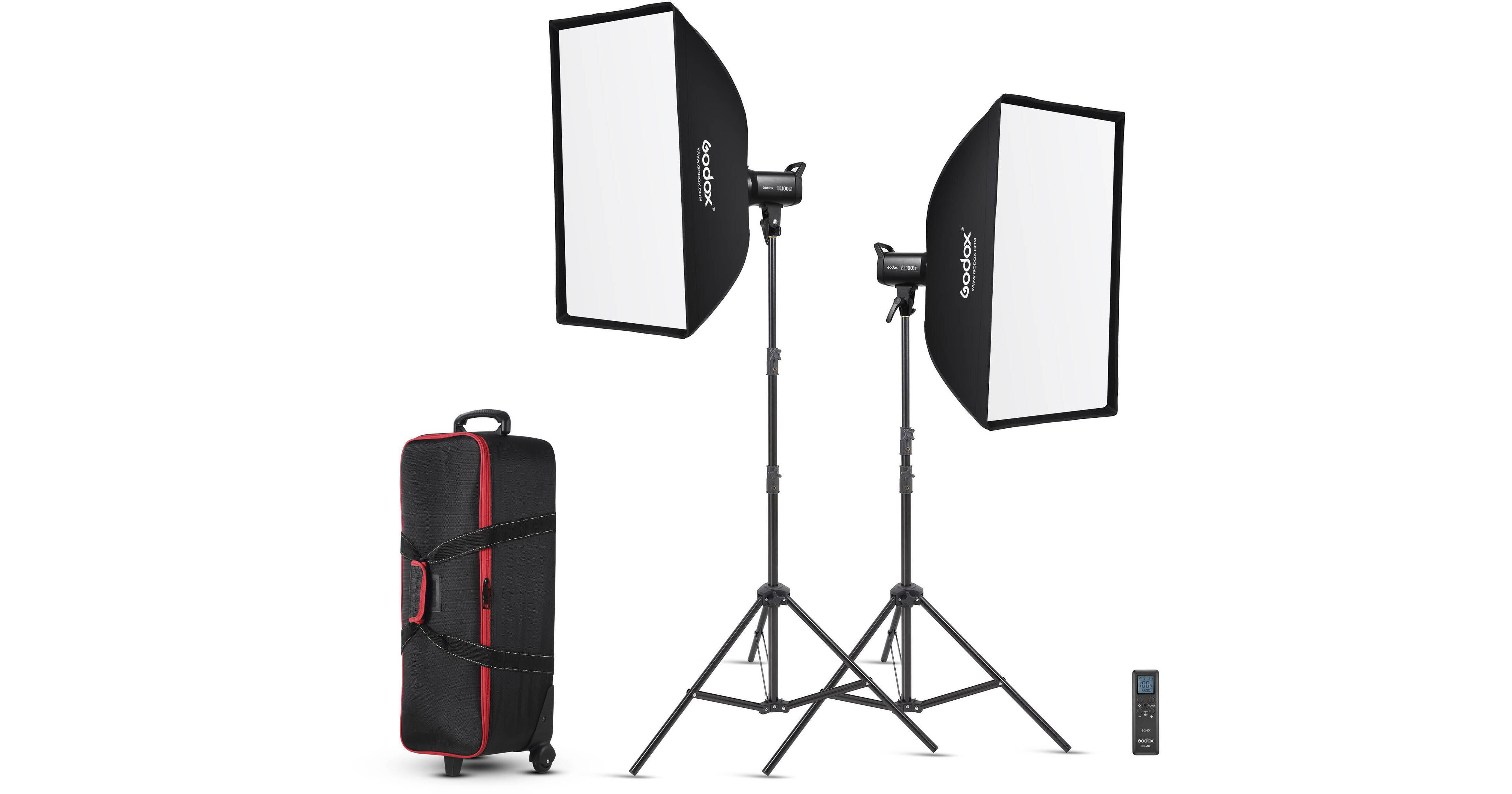 Godox SL100D 2-Light Kit with Softboxes and Case SL100D KIT B&H