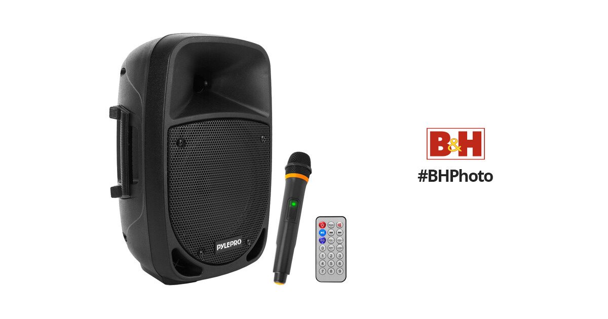 w/ Wireless Mic Rechargeable Pyle PSBT85A 800 Watt Bluetooth PA Speaker 