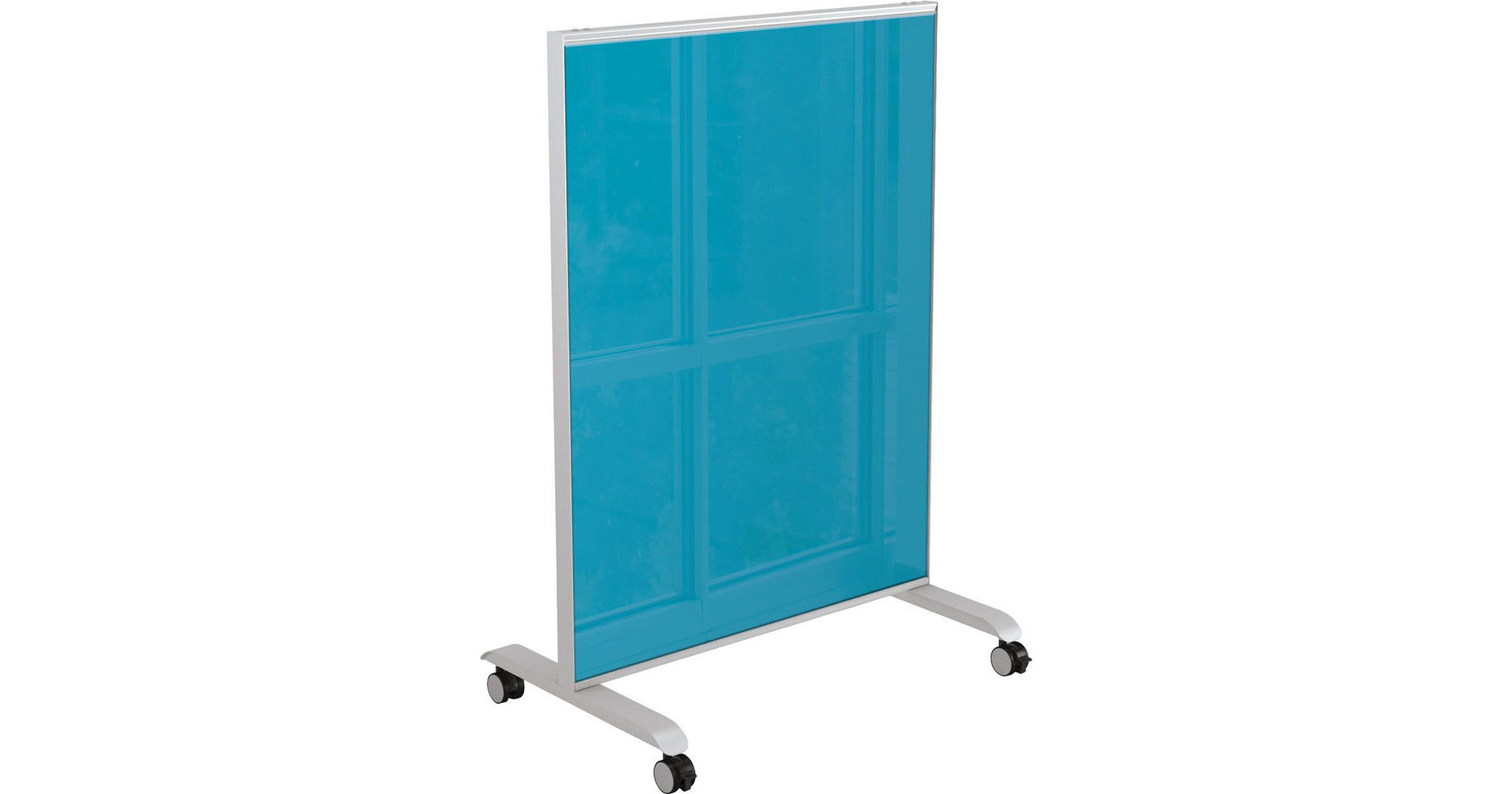 MooreCo Hierarchy Grow & Roll Mobile Glass Board 84425-BLUE B&H