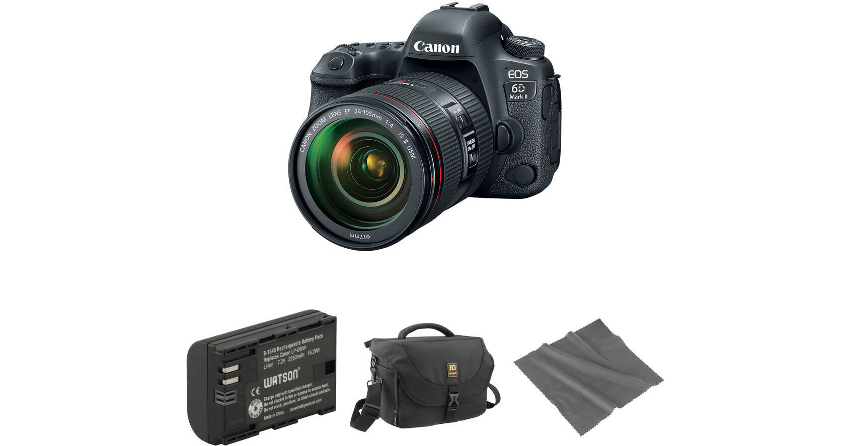 Canon EOS 6D Mark II DSLR Camera with 24-105mm Lens and Accessories Kit