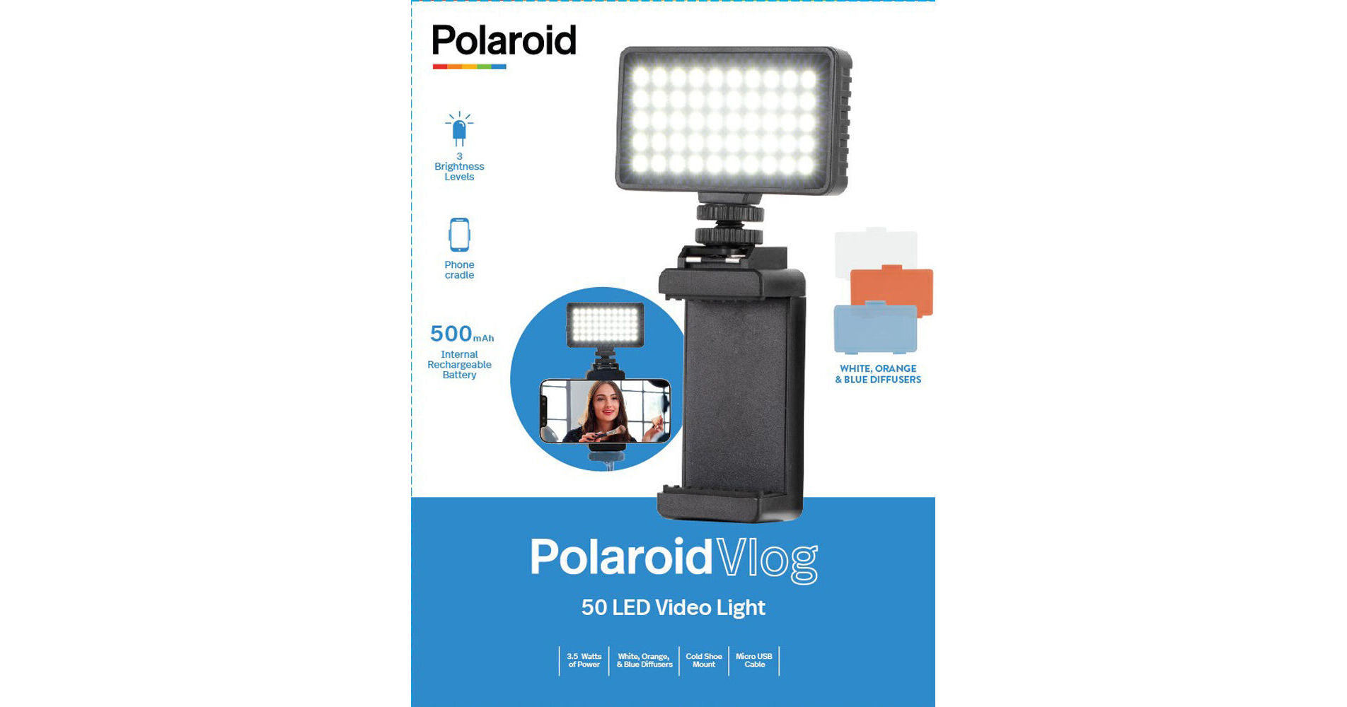 Vivitar 50 Led Video Light VIVVL50 B&H Photo Video