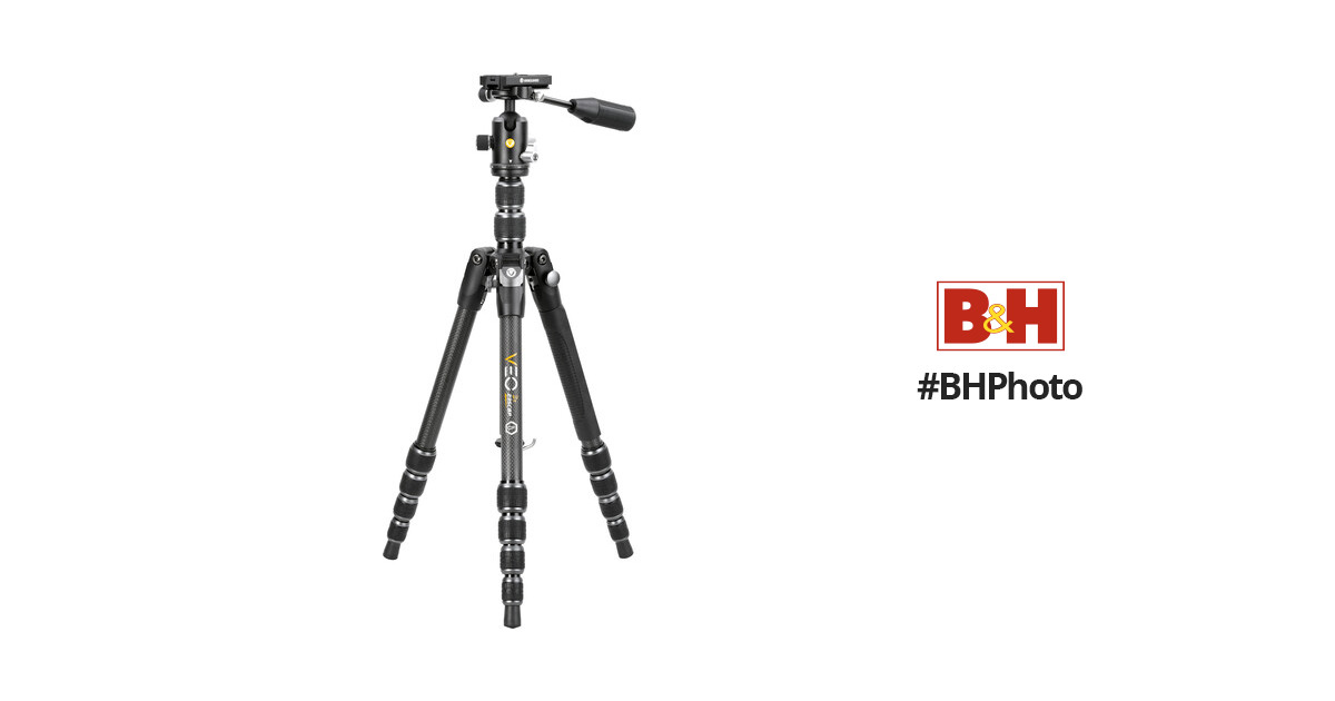 Vanguard VEO 3T 235CBP Carbon Fiber 4-in-1 Travel Tripod with VEO 2 BP-50T  Ball/Pan Head and Bluetooth Remote