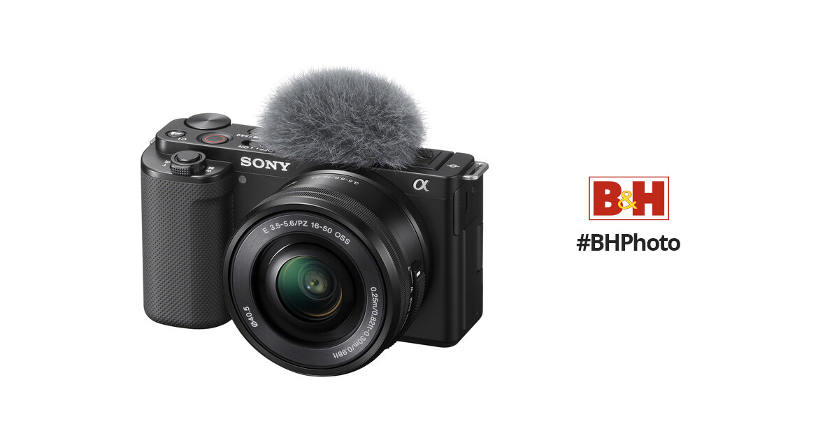 Sony ZV-E10 Mirrorless Camera with 16-50mm Lens ILCZV-E10L/B B&H