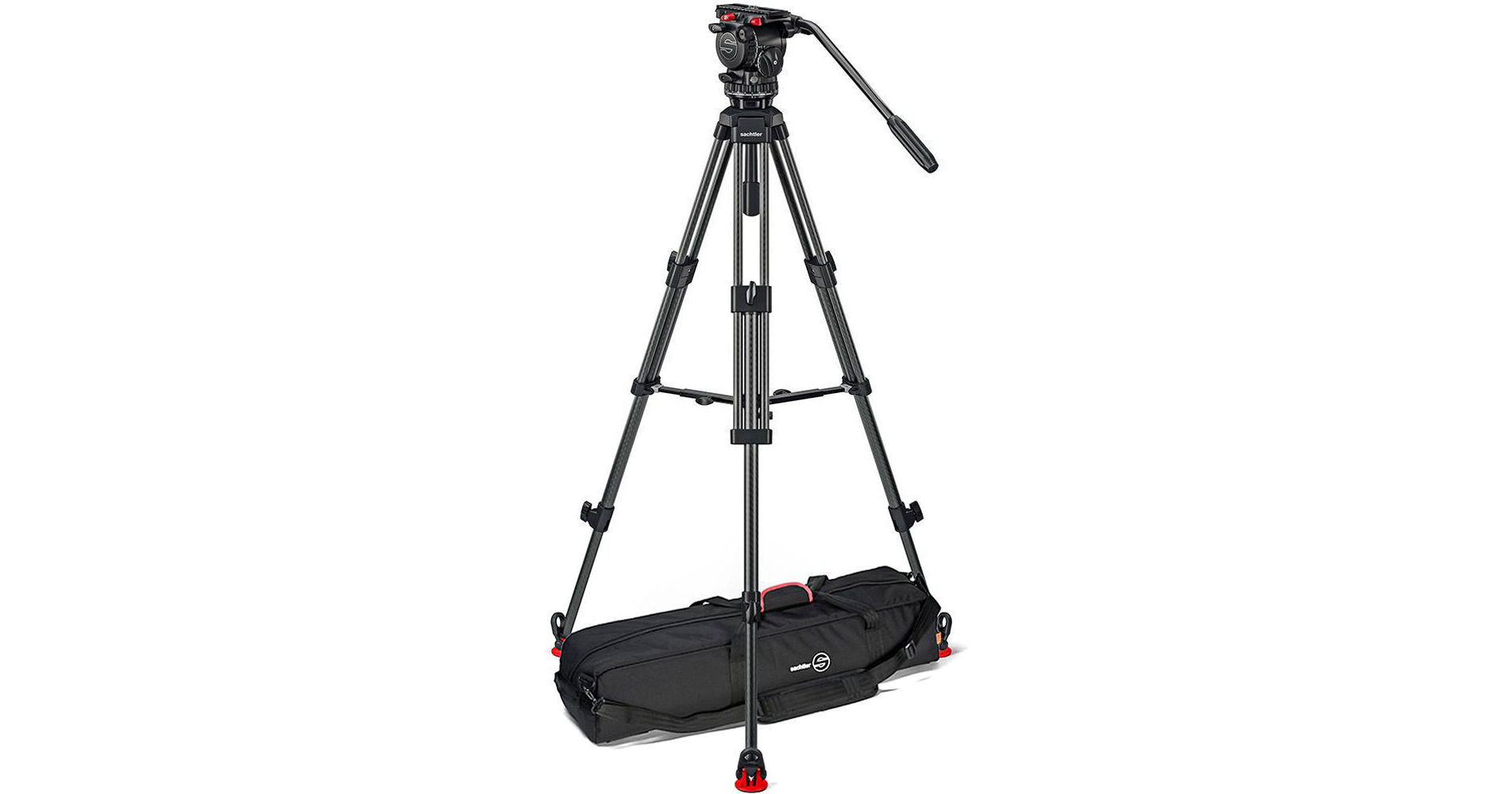 Sachtler System FSB 8 MII Sideload and 75/2 Carbon Fiber Tripod Legs with  Mid-Level Spreader and Bag