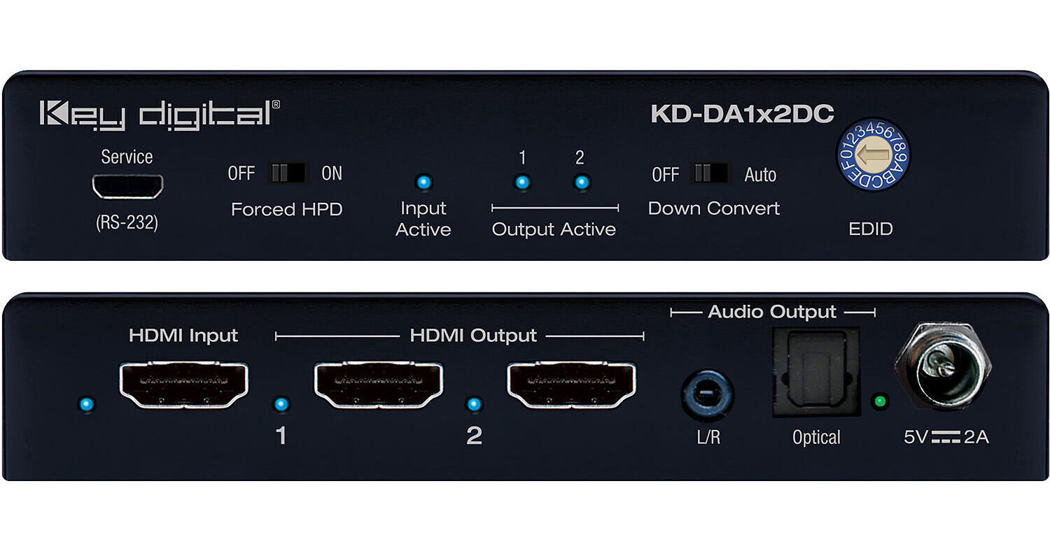 Key Digital 1x2 4K HDMI Distribution Amplifier KDDA1X2DC B&H