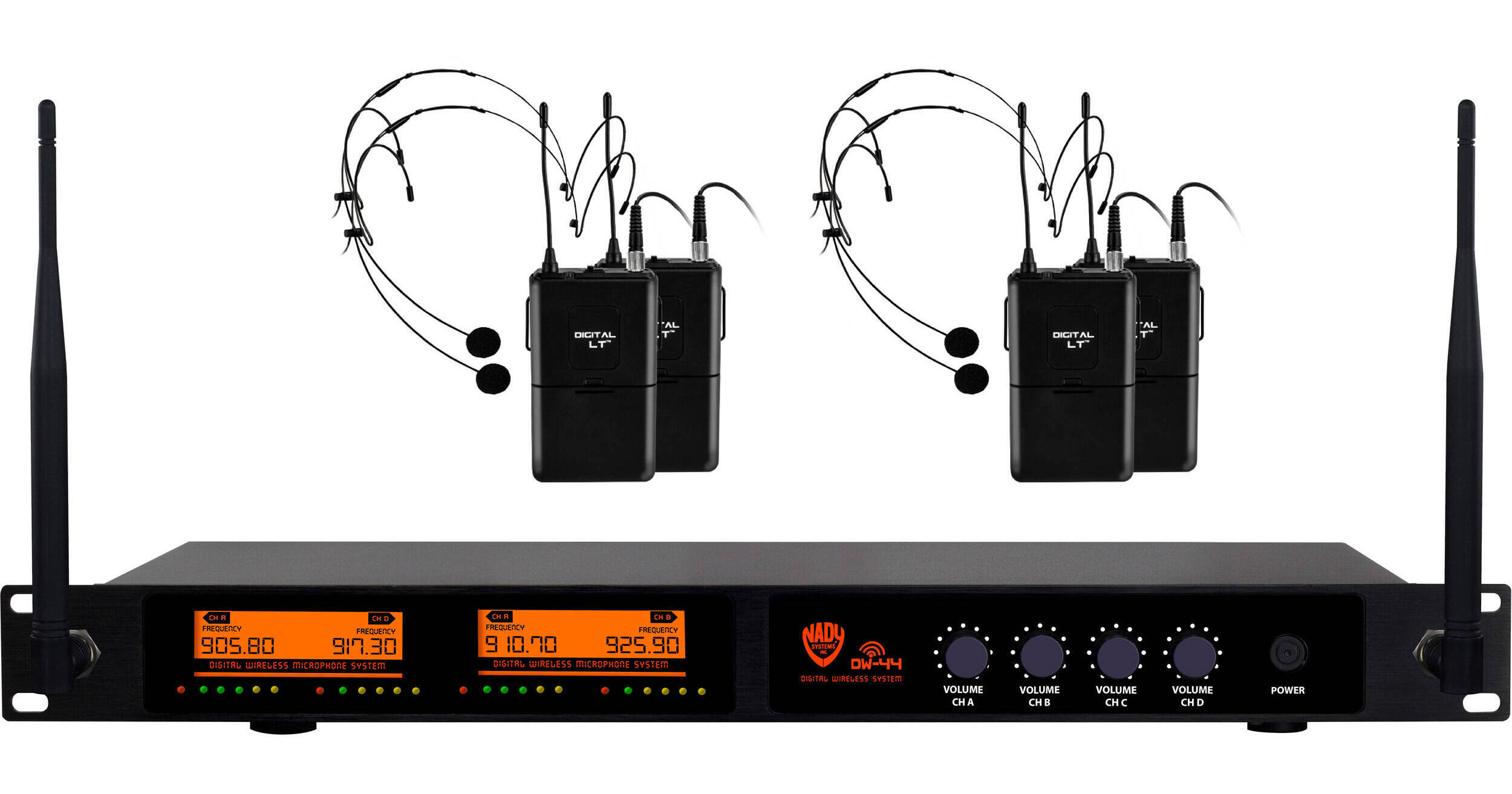 Nady DW44 FourChannel UHF Wireless Microphone DW44HM10BLB1