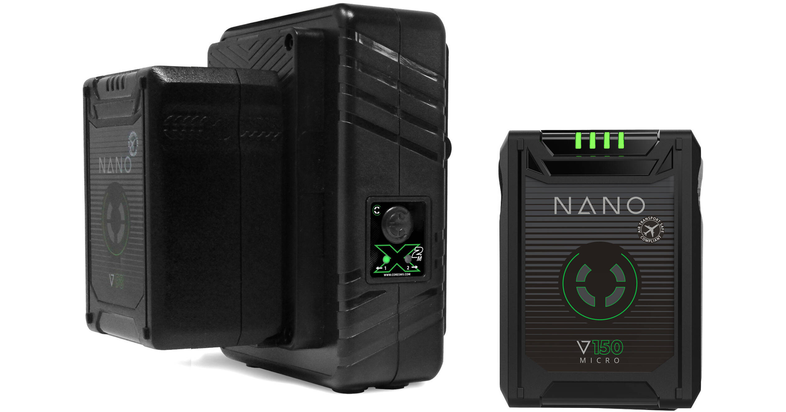 Core SWX Nano Micro 147Wh 2-Battery Kit with Dual Travel Charger (V-Mount) NANO-V150K