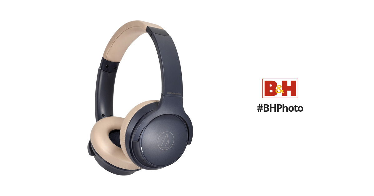 Audio-Technica Consumer ATH-S220BT Wireless On-Ear Headphones (Navy Blue)