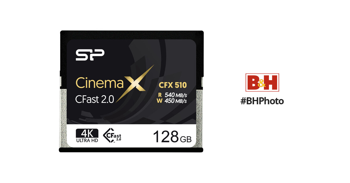 Silicon Power 128GB Cinema X CFast 2.0 Memory SP128GICFX511NV0BM