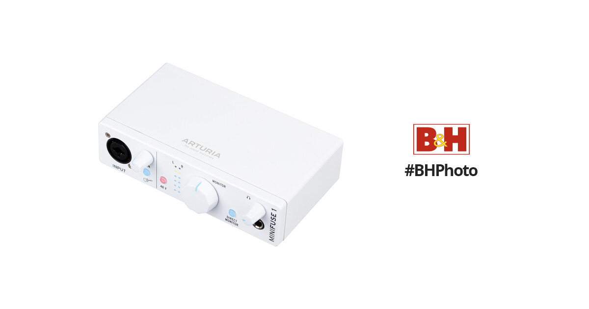 Arturia MiniFuse 1 Portable 1x2 USB Type-C Audio Interface (White)