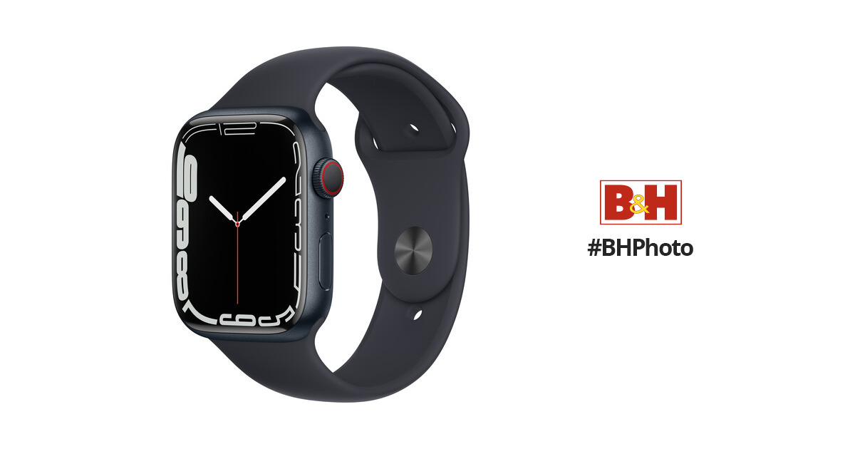 Apple Watch Series 7 45mm Aluminum Case with Sport Band - Midnight, Regular  (GPS 194252571125