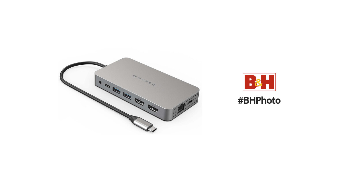 HyperDrive Dual 4K HDMI 10-in-1 USB-C Hub - docking station - USB-C - 2 x  HDMI - GigE - HDM1H - USB Hubs 