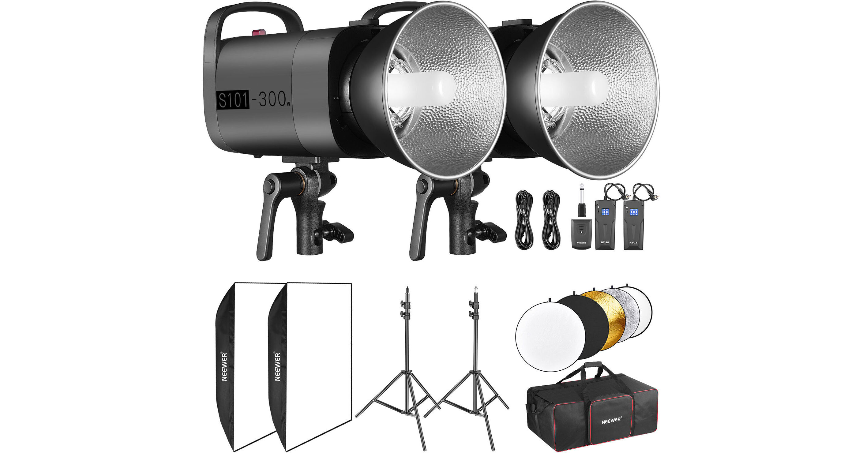 Neewer S101 300W Photo Studio Strobe Flash Lighting Kit 10099412